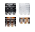 Scunci Plastic Side Hair Combs  Black  Clear  And Tortoise Shell  12 Ct