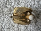 Vintage Replica Signed Earrings Made In Italy Gold Tone Rope Design