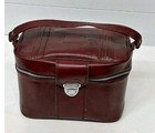 Vtg Cosmetic Case Train Travel Carry On Overnight Bag Luggage Suitcase Softside 