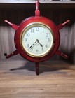 Heritage Mint Ltd Timepiece Nautical Ship s Helm Wheel Wooden Wall Clock Quartz 