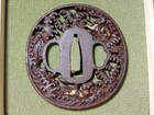 Hizen School Horses In The Wave Design     Tsuba Edo Era Tsuba Antique