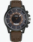 Men s Watch Brown Leather Strap Band Analog Quartz Round Dial Wristwatch Casual