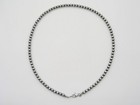 Native American 18    Sterling Silver 5mm Pearl Bead Navajo Handmade Necklace