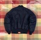 Alpha Industries Men   s Reversible Ma-1 Bomber Jacket Black orange M Full Zip