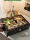 Large Leather Watch Box Organizer Display Case Jewelry Storage For Men Women