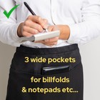 Waiter Waitress Server Restaurant Bar Pub Black Adjustable Belt 5 Pocket Apron