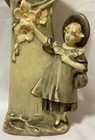 Antique Royal Dux Art Nouveau Figural Vase Girl With Flowers
