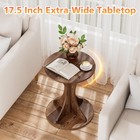 Round Side End Table - Wood Accent Coffee Table For Living Room  Modern Circl   