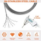  1 16    304 Stainless Steel Cable Wire Rope Metal Cable With Loop 1 16  33ft