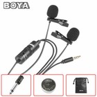 Boya By-m1dm Dual-head Lavalier Microphone For Dslr Camera Smartphone Pc Mic 