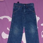 Wrangler Boys Straight Leg Blue Denim Jeans Size 4 Medium Wash Button Closure