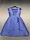 Kate Spade Royal Blue Fit   Flare Dress Scalloped Eyelet Hem Small