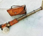 Antique Brass Telescope Marine Nautical Leather Pirate Spyglass Vintage Scope