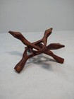 Hand Carved Wood Stand-reptile Head-made From Single Piece Of Wood