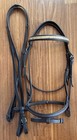 Brass Clincher Flash Bridle Full Size Webbed Reins Brown Eventing Jumper