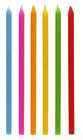 12 Pc Colorful Tall Birthday Cake Candles 5 Inches Tall 6 Different Colors