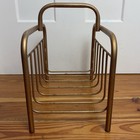 Vintage Brass Wire Mcm Magazine Stand Hollywood Regency Retro