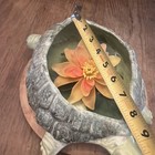 Vtg Mc Coy 1950   s Pottery Green Turtle Planter W  Plastic Water Lilly