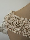 Antique Edwardian Crochet Irish Lace Collar Bertha Style Detachable Yoke Bridal