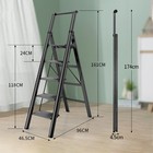 5 Step Ladder  Foldable Step Stool  Aluminum Step Ladder With Anti-slip Pedal