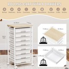 Rolling Cart W  8 Drawers Storage Drawers Cart W  Wooden Tabletop   Lockable
