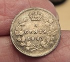 1887 Canadian Silver 5 Cents Coin  Key Date 