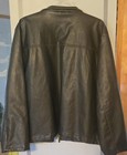 Arizona Jean Co Men s Black Leather Bomber Biker Jacket Full Zip Collar 2xl