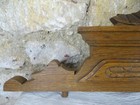 32   Antique French Hand Carved Wood Solid Chesnut Pediment - Crown