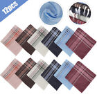 12pcs Men Handkerchiefs Classic Hankies Cotton Hanky Pocket Square Perfect Gift