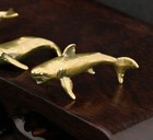 Brass Shark Fish Animal Statue Small Sculpture Tabletop Figurine Home Decor Gift