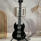 8-strings Black Sg Electric Bass Solid Mahogany Body Black Pickguard 22 Frets