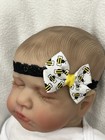 Bumblebee 2    Infant Hair Bow Headband   Fits Preemie  Newborn  Toddler Hairbow