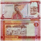 2015 Gambia 5 Dalasis A Prefix P 31 New Unc Banknote