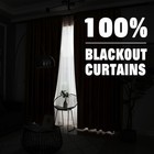 Blackout Curtain W52 X L84 2 Panels Grommet Thermal Insulated Greyish White