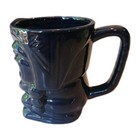 Hawaiian Lucky Tiki Coffee Mug Cup Navy Blue Ceramic Barware