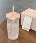 2026 New Starbucks Pink Sakura Cherry Blossom Glass Tumbler Collectible Cold Cup