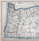 1893  Oregon  Map Original   12x9   Railroads Townships - Portland -  Astoria