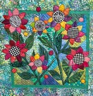 Handcrafted Mini Wall Art Quilt   Batik Wild  Summer Garden  2  Eyecandyfabrics