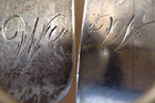 Antique Coin Silver Spoons  5 5 To 6 Inches Long    Lot Of 2   Monogram  w 