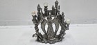 Fantasy Wizard Castle Figurine Statue Pewter Tone With Orb Accents 4 5  Tall