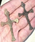 Antique Pair  C  1760 Revolutionary War Coin Silver Indian Iroquois Trade Cross