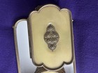Vintage Brass Filigree And Glass 3 Piece Dresser vanity Set