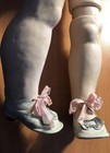 Antique German Leather Wood Heel Larger Toe Buckle Doll Shoes
