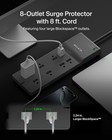 Belkin 8-outlet Surge Protector W  8 Ac Outlets   8ft Long Flat 8   Gray
