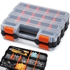 Double-sided Tool Organizer - 34-compartment Hardware Storage Box With Removable