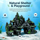 Large Fish Tank Decorations  Mountain View Aquarium Ornament With Tree House