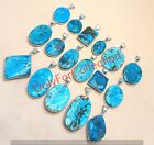 Natural Turquoise Gemstone 925 Sterling Silver Plated Wholesale Pendants Lot