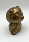 Vintage Mcm Chubby Teddy Bear Brass Piggy Coin Bank Made In Korea Nursery Decor