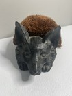 Vtg Animal Fox Shoe Boot Brush Hen-feathers Mud Room Door Stop