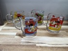 Vintage 1978 Mcdonalds Garfield Clear Glass Coffee Cups Mugs Set 4 - Very Good 